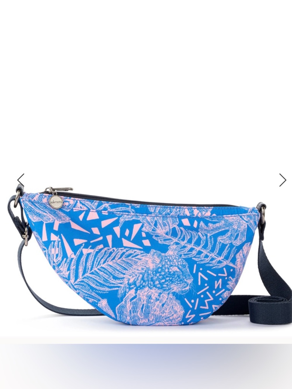 The Sak Tess Sling Blue & Pink Bubblegum Wildlife Crossbody Shoulder Bag - Picture 3 of 7